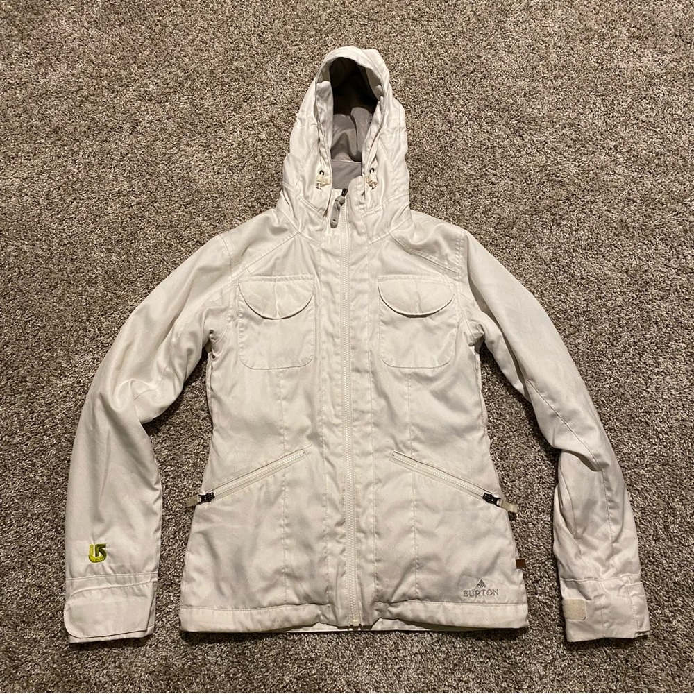 Burton Women’s Dry Ride Snowboard Jacket White Recycled Polyester XS